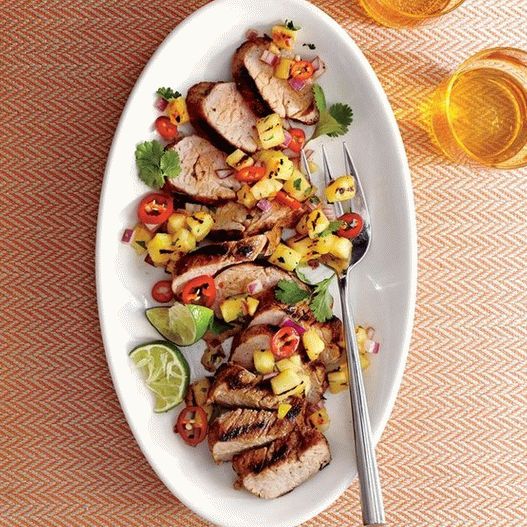 Photo Jamaikanisches Schweinefilet mit frischer Mangosalsa