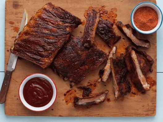 Photo Memphis geräucherte Schweinerippchen mit Rindfleisch