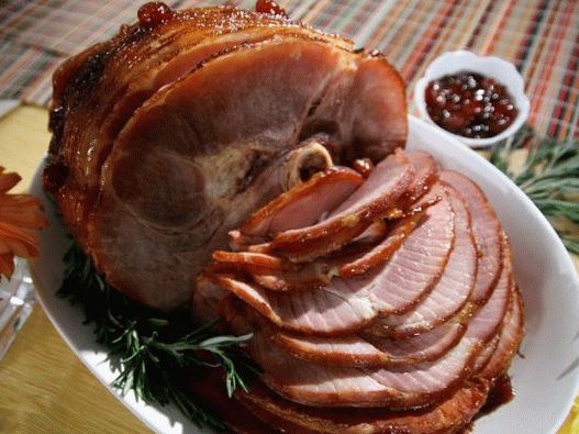Photo Schweineschinken in scharfer Kirschglasur gebacken