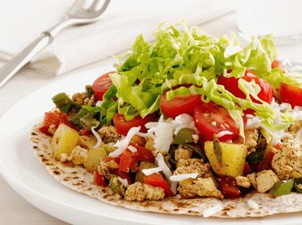 Foto von Tofu-Rührei mit Kartoffeln (Tofu-Omelett)