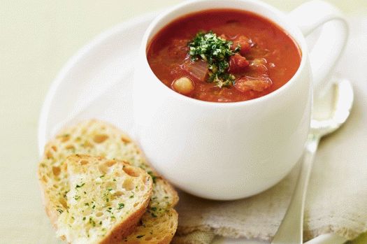 Photo Tomatensuppe mit Kichererbsen