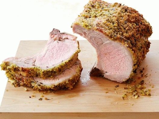 Foto des Gerichts - Gebackenes Schweinefleisch mit Senf und Kräutern paniert