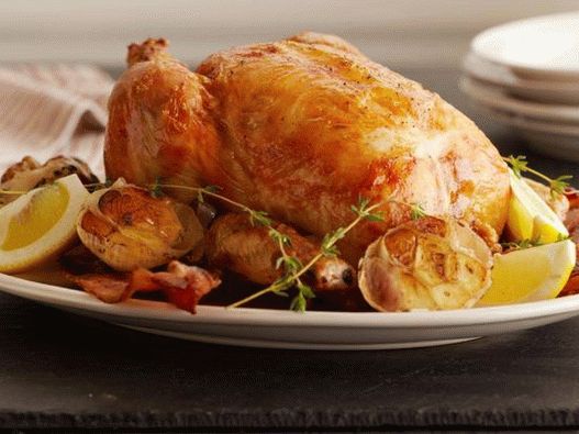Foto des Gerichts - Huhn mit Zitrone und Knoblauch gebacken