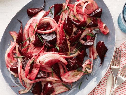 Photo Gebackene Rüben und warmes Dressing mit Fenchel