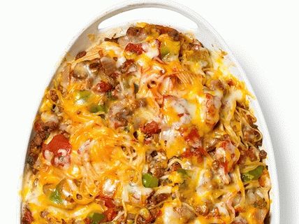 Photo Baked Capellini mit Fleischsauce