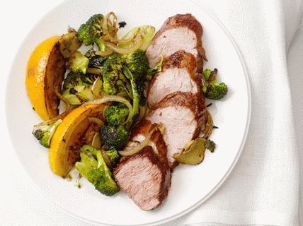 Photo Roasted Pork Five Spices mit Brokkoli und Orange