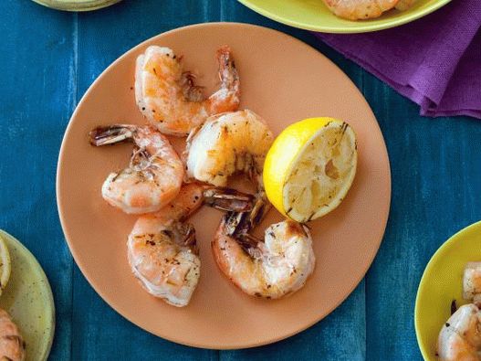 Photo Fried Shrimp mit Zitrone